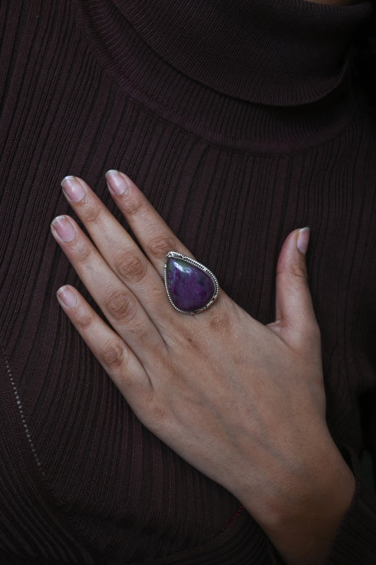 Ruby Joisite Silver Ring