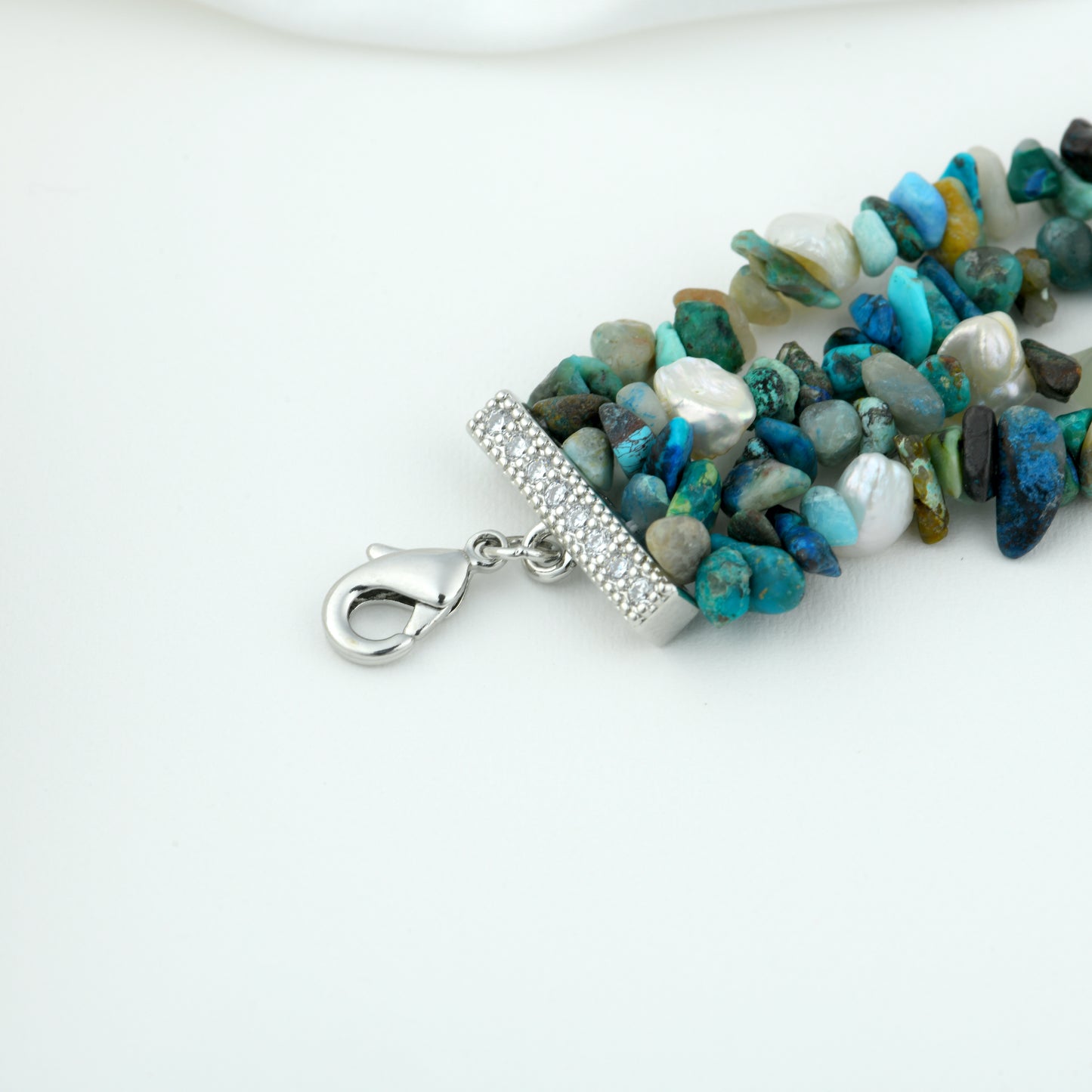 Freshwater Pearl Chrysocolla Bracelet