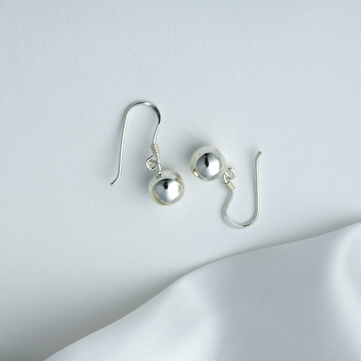 Silver Ball Earrings( 8mm )