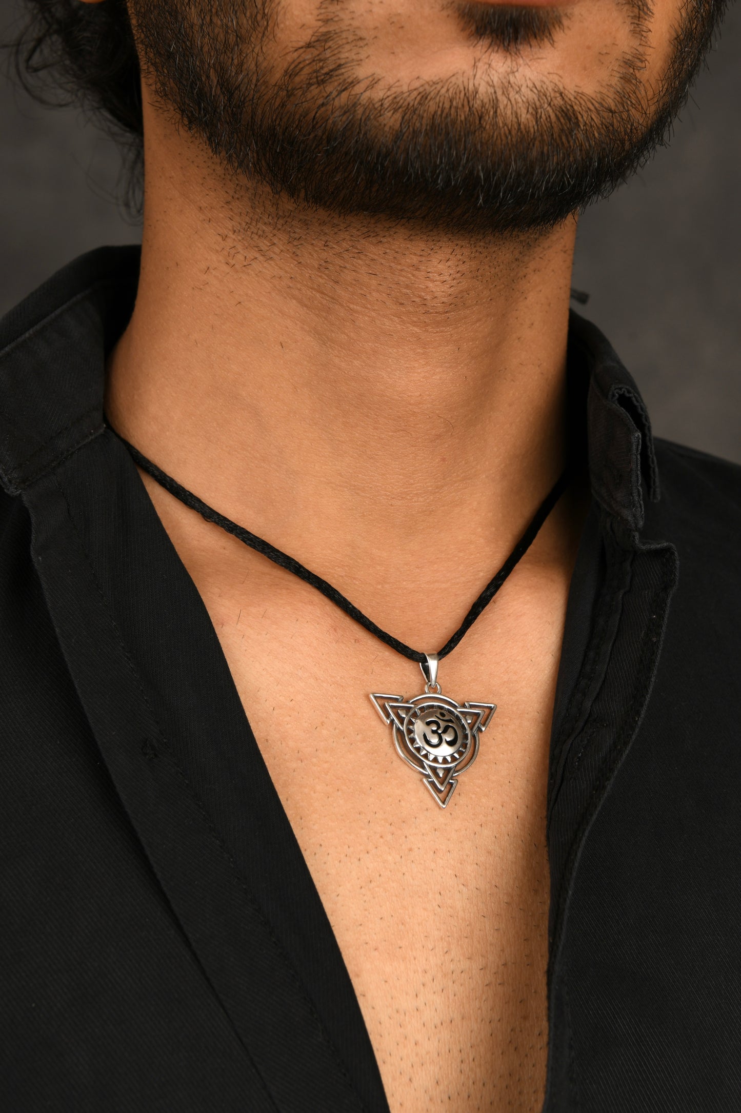Holy Trinity Silver Om Pendant