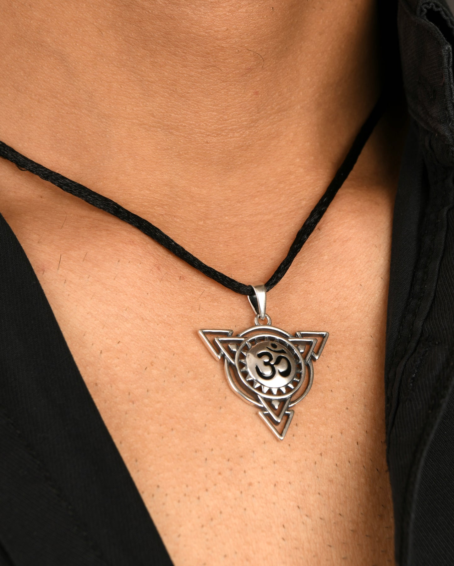 Holy Trinity Silver Om Pendant