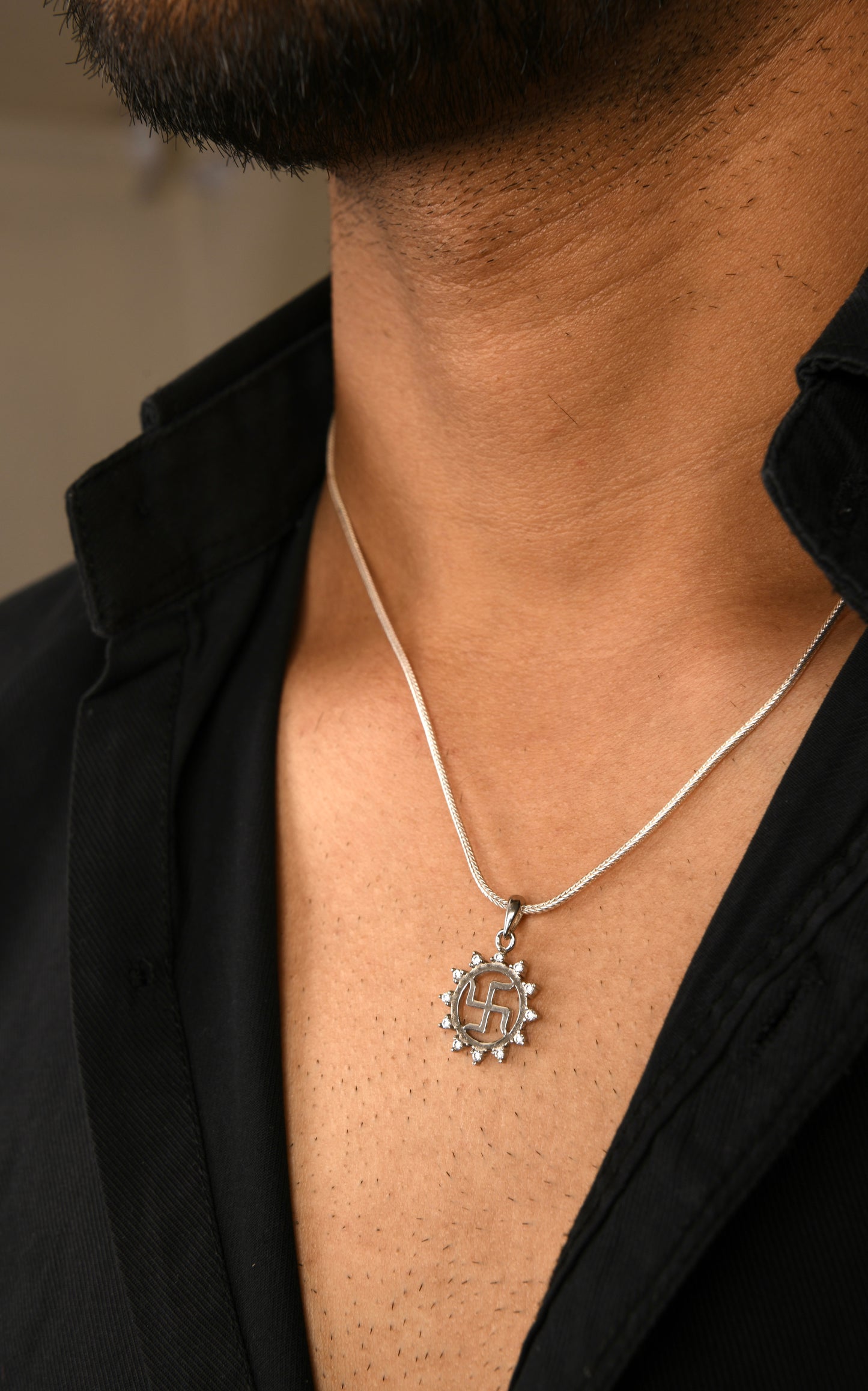 Swastika Silver Pendant