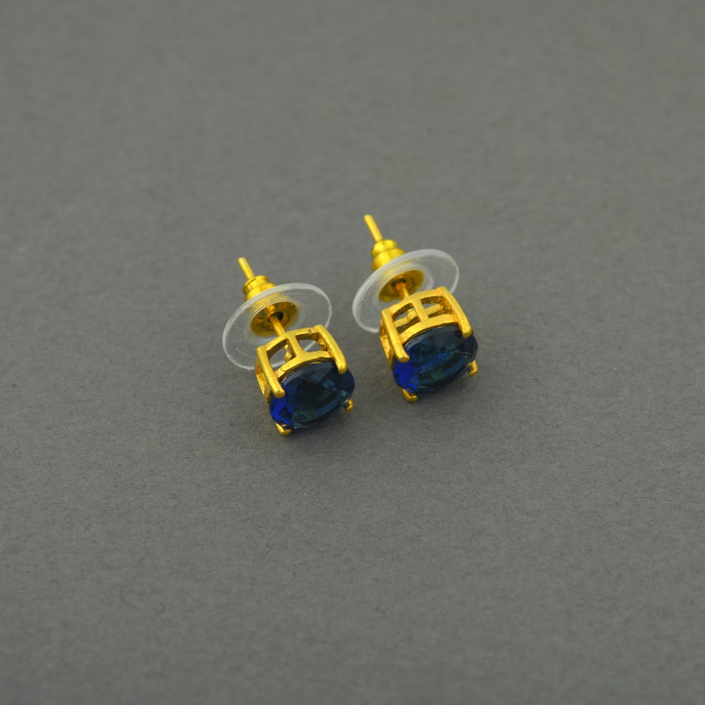 Prong Set Sapphire Blue Studs