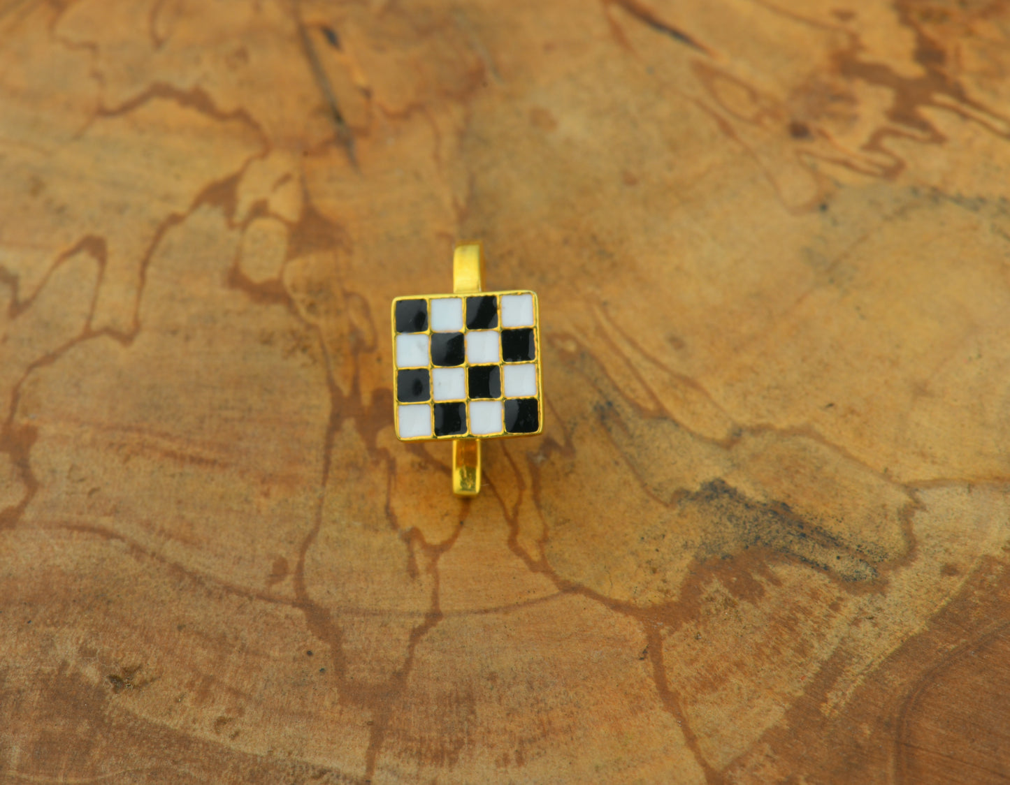 Checkmate Gold Plated Silver Clip-On Nose Pin