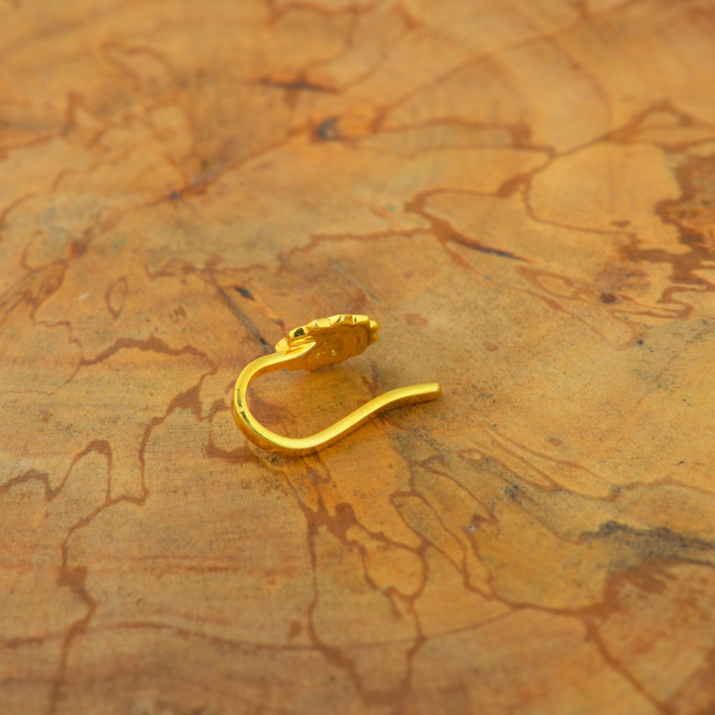 Sunflower Spark Gold Plated Silver Meena Clip on Nose Pin
