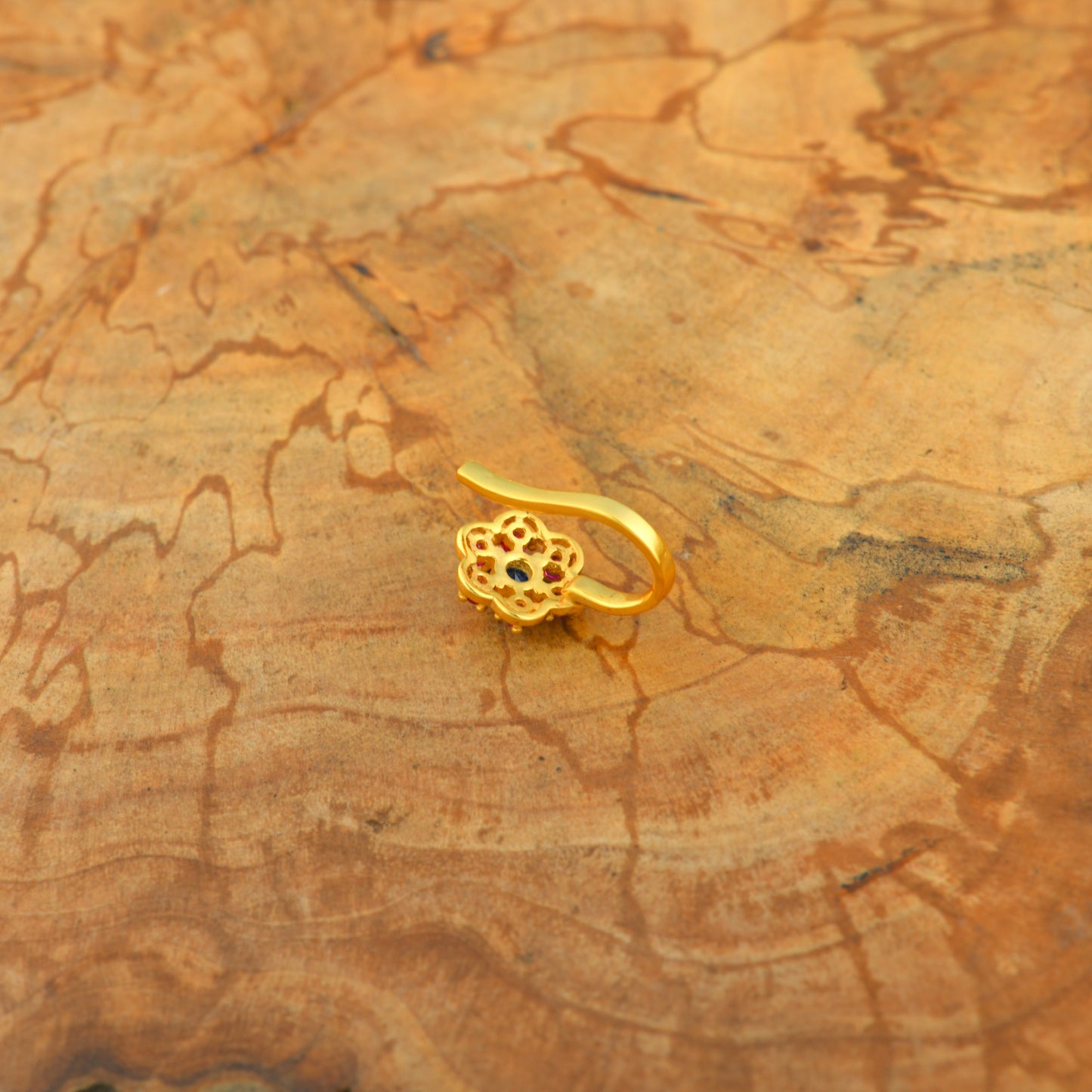 Madhu Malti Clip On Gold Plated Silver Nose Pin