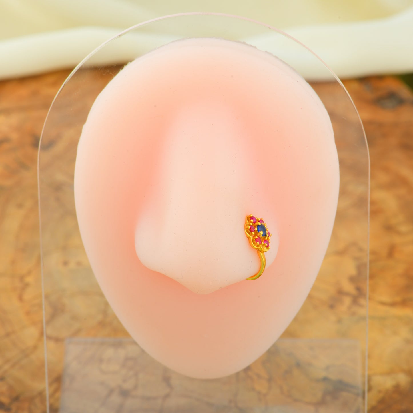 Madhu Malti Clip On Gold Plated Silver Nose Pin