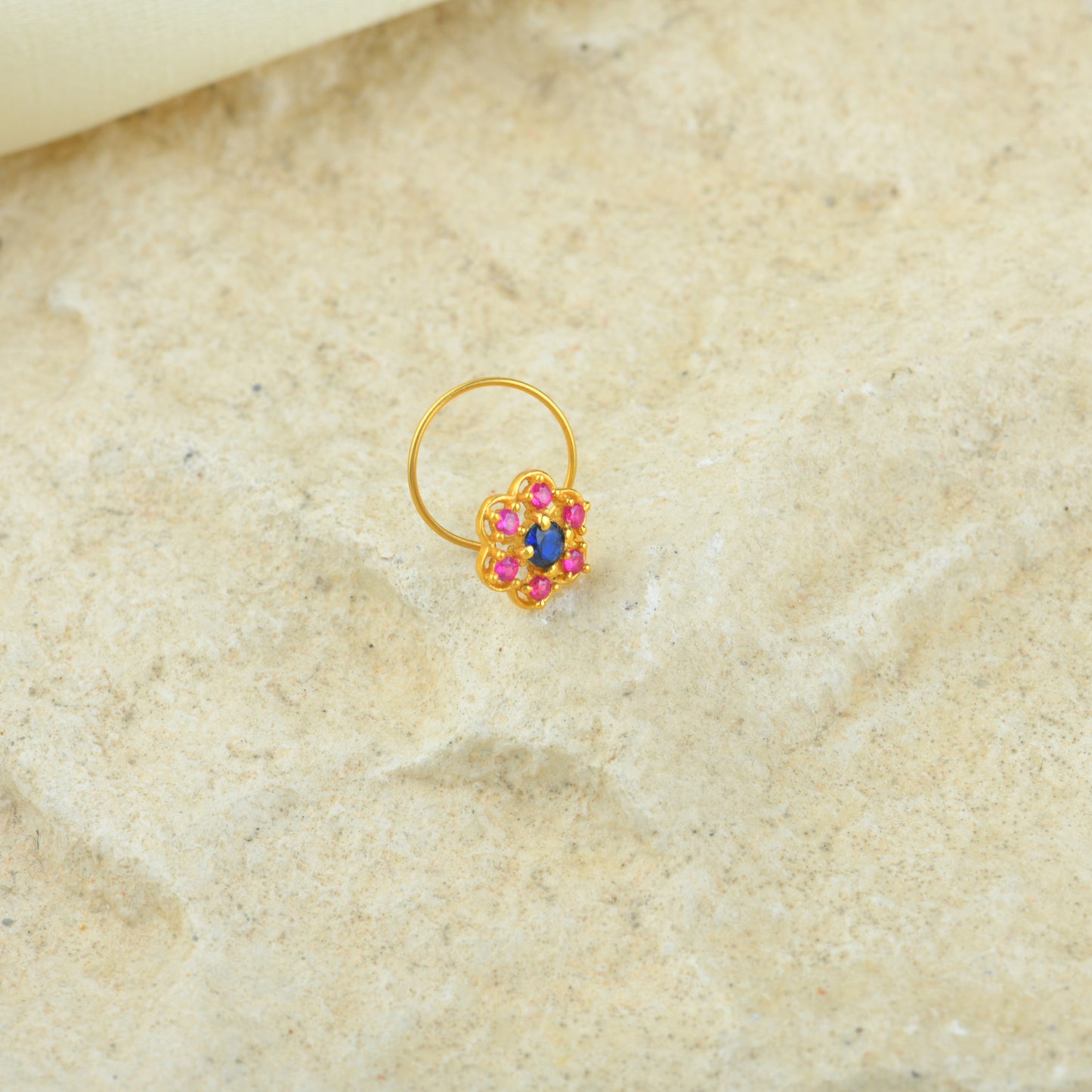 Madhu Malti Gold Plated Silver Nose Pin
