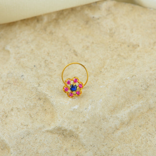 Madhu Malti Gold Plated Silver Nose Pin