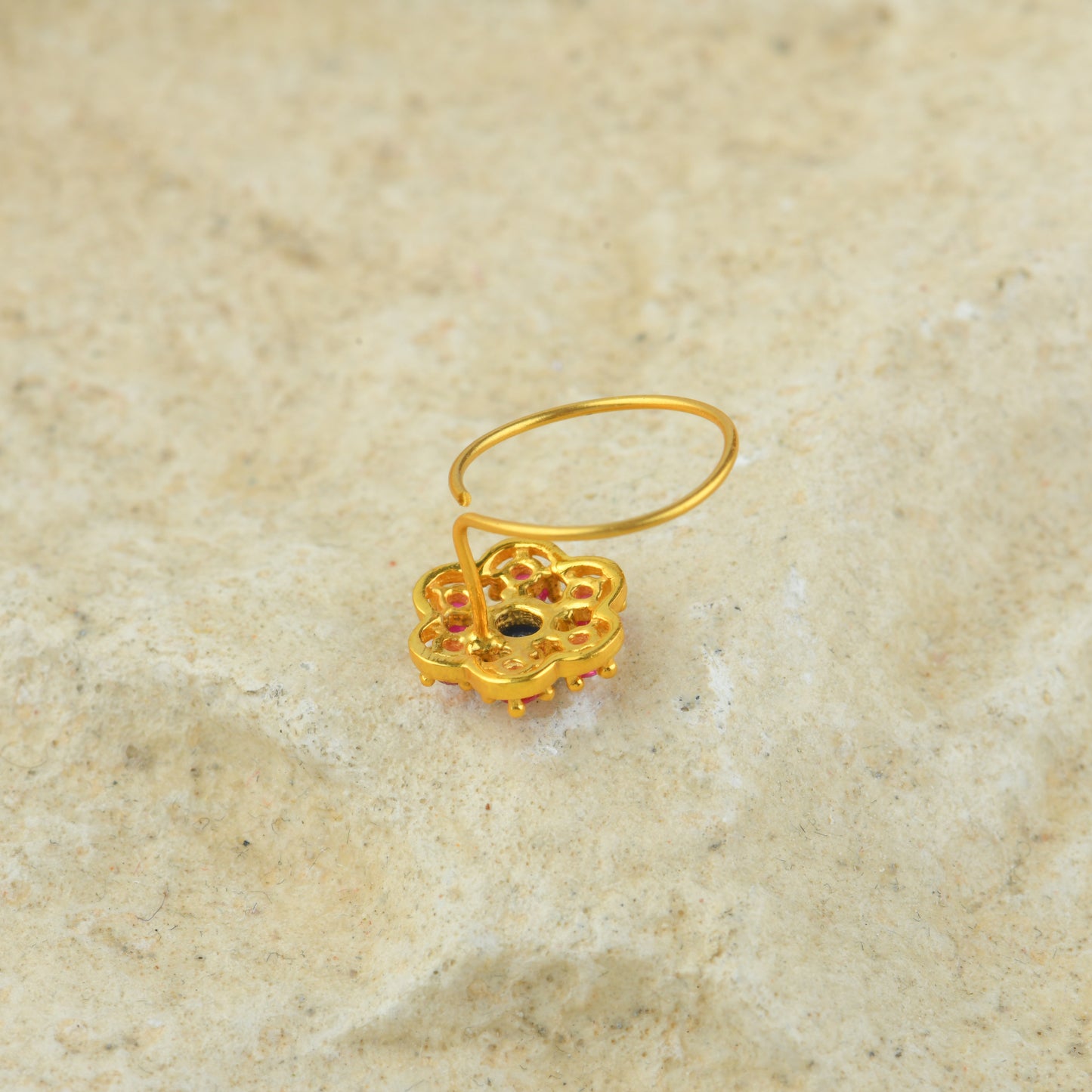 Madhu Malti Gold Plated Silver Nose Pin