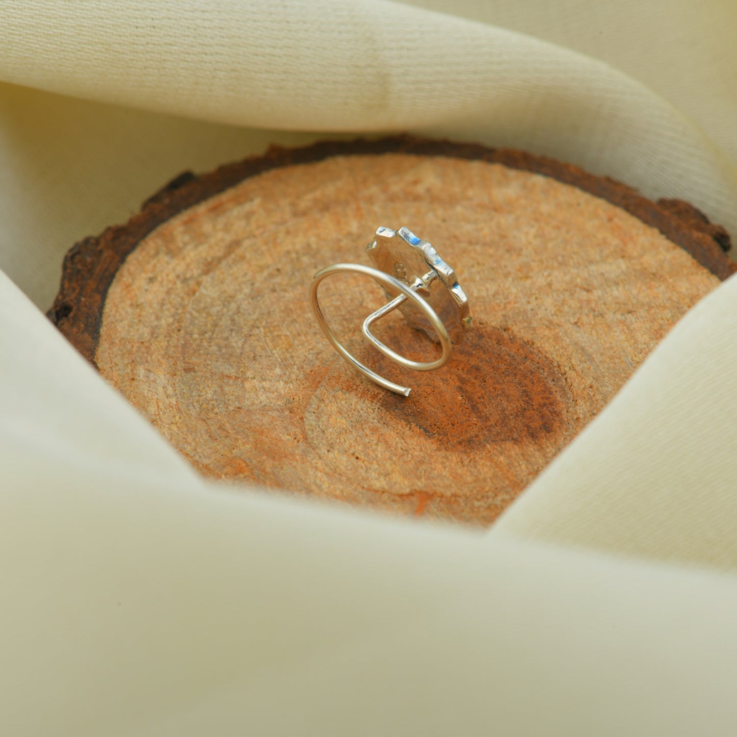 Sunflower Spark Meena Silver Nose Pin