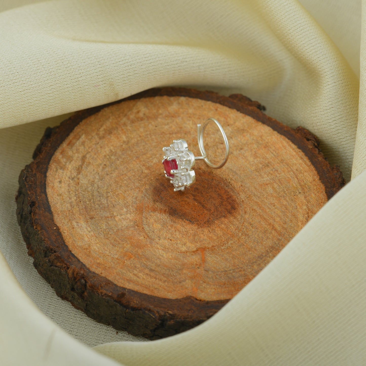 Parijat Silver Nose Pin