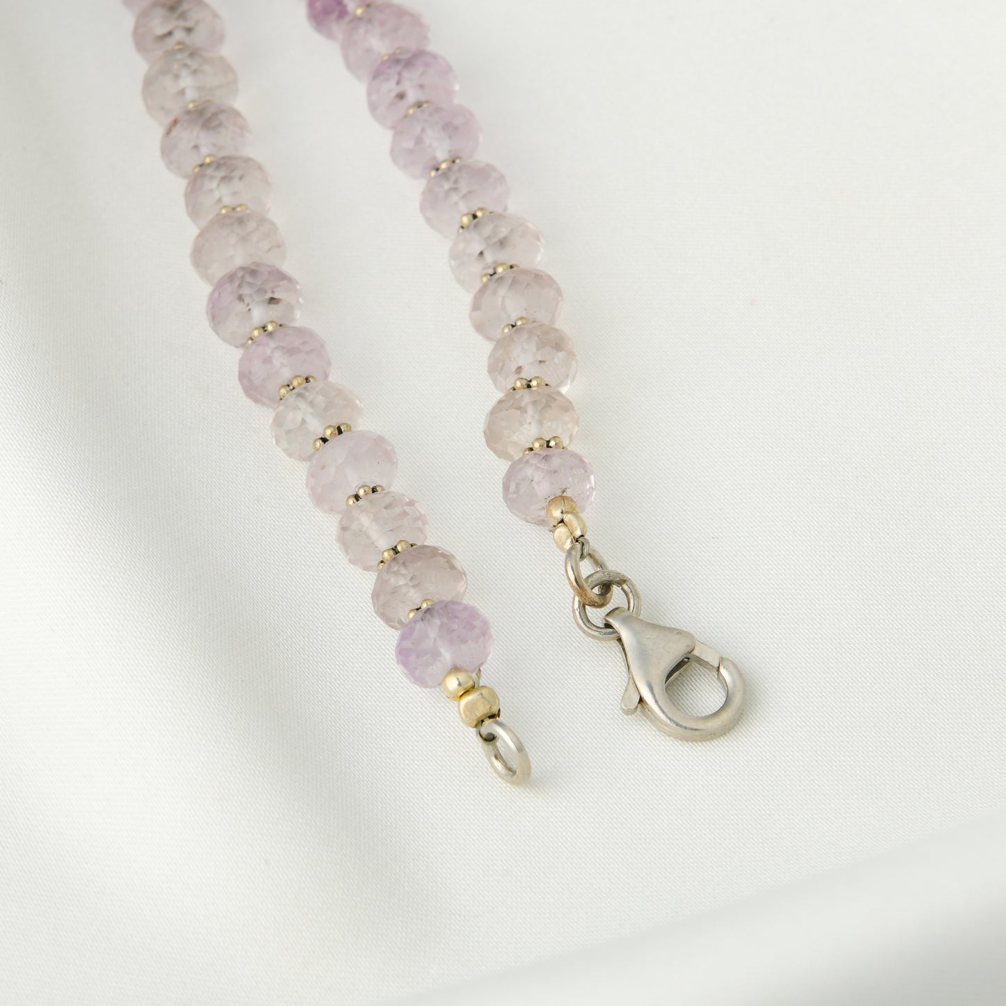 Designer Amethyst Silver Necklace Set In Silver