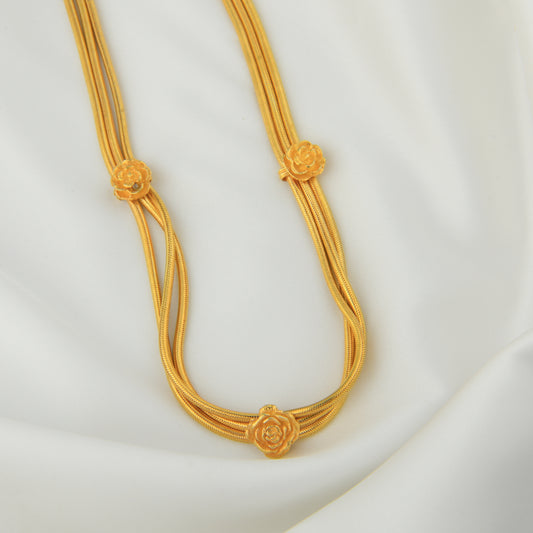 Rose Multi Layered Gold Plated Silver Waistband