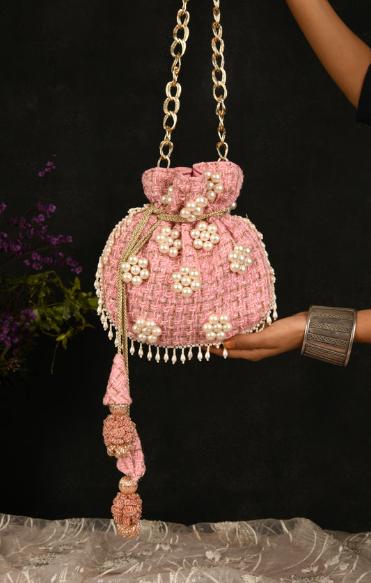 Signature Baby Pink Pearl Affair Potli