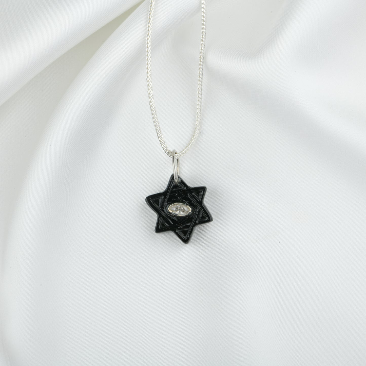 Evil Eye Black Onyx Star Pendant