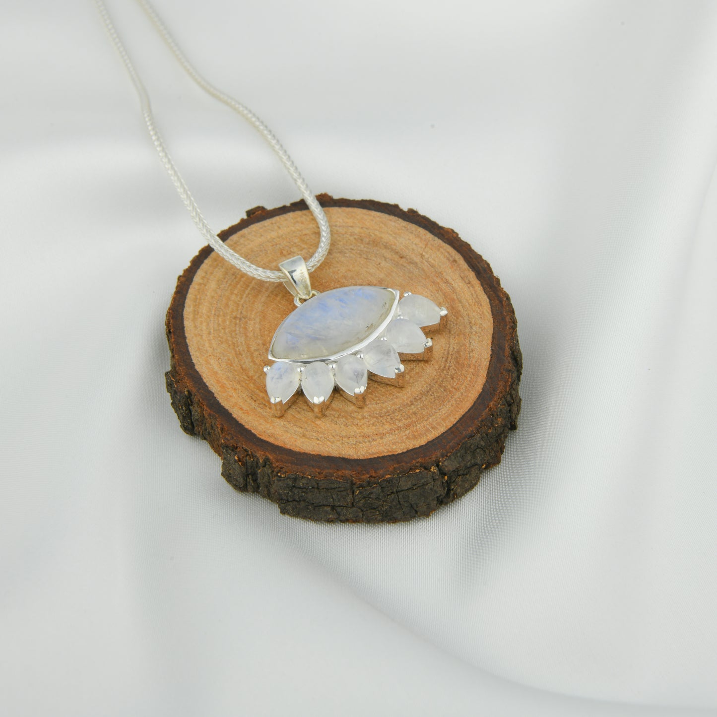 Moksha Moonstone Evil Eye Pendant