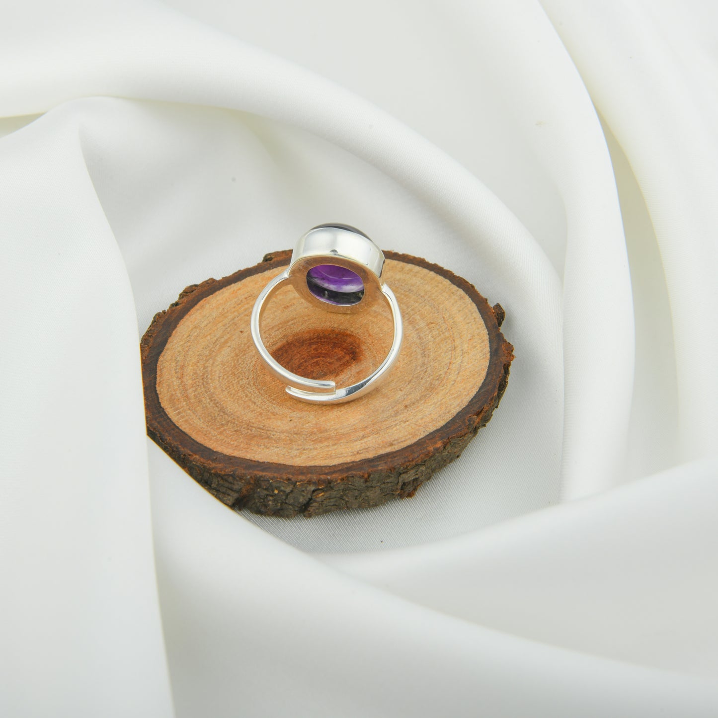 Amethyst Oval Silver Ring