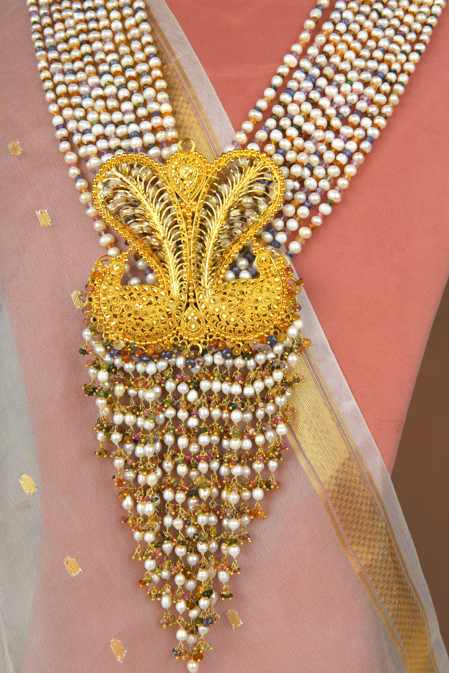 Vasundhara Multilayered Gold Plated Silver Necklace