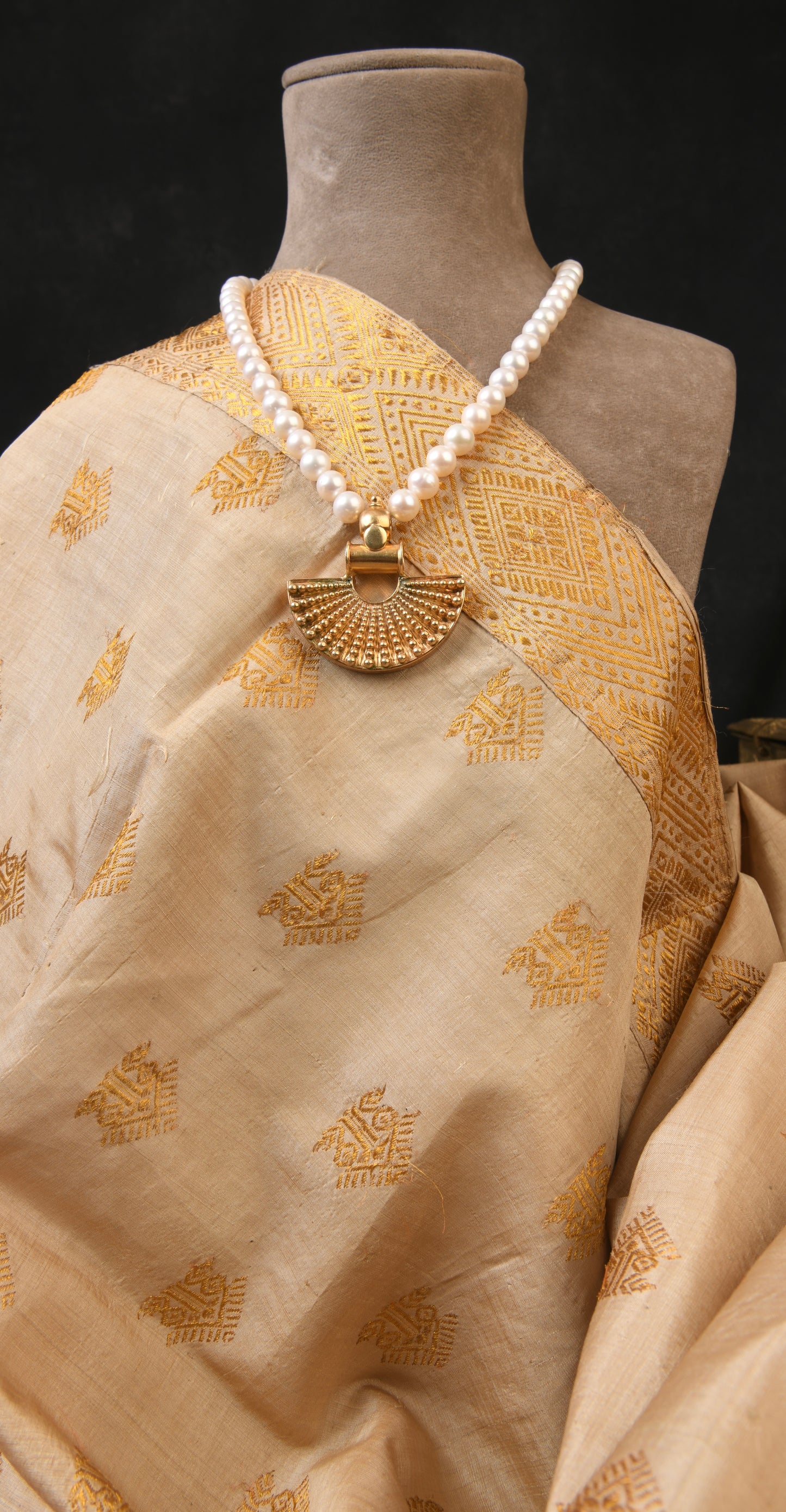 Padma Pearl And Gold Plated Silver Pendant