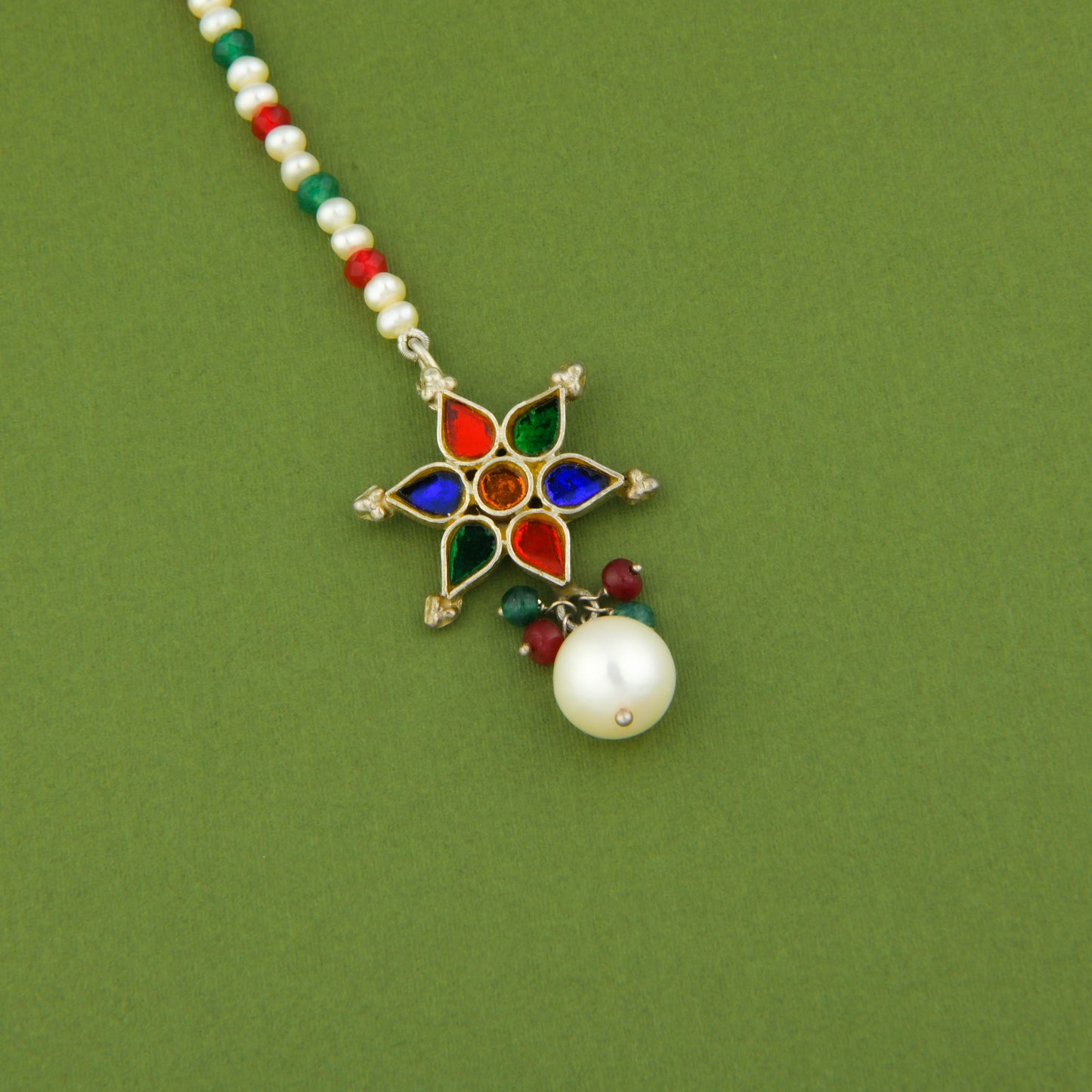 Madhu Chandrika "Colours Of Desert" Silver Maang Tikka