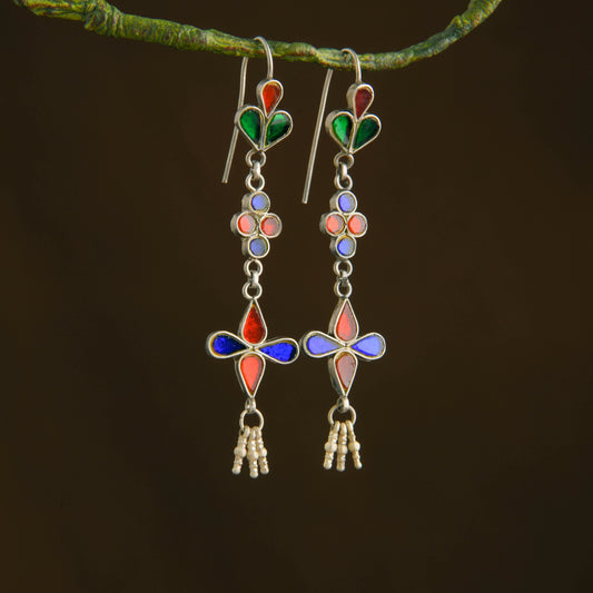 Padma Madhu Chandrika Silver Mirror Earrings