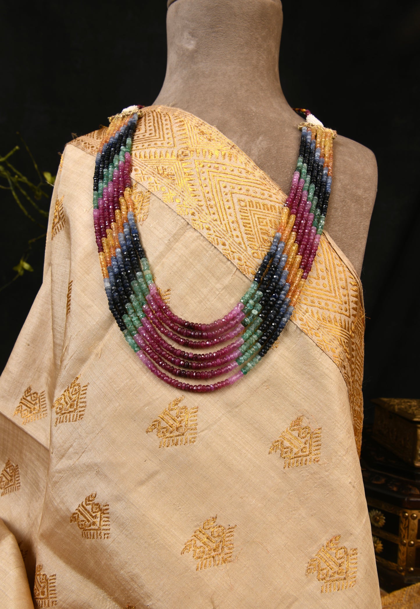 Multi Coloured Natural Gemstone Necklace