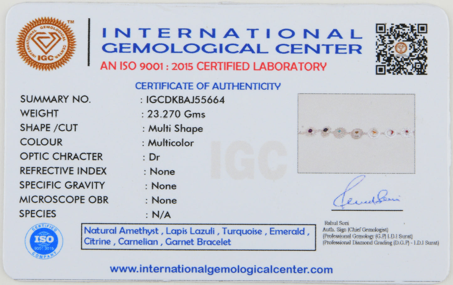 Seven Chakra Silver Bracelet