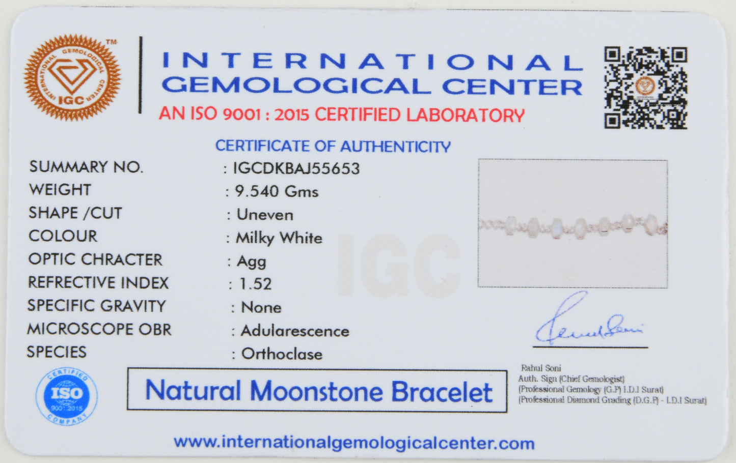 Natural Moonstone And Silver Bracelet