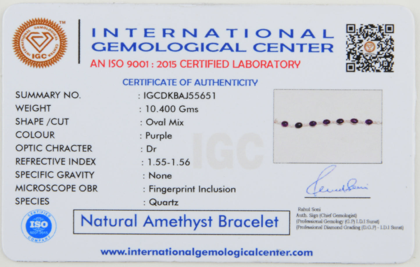 Amethyst Ovals Silver Bracelet