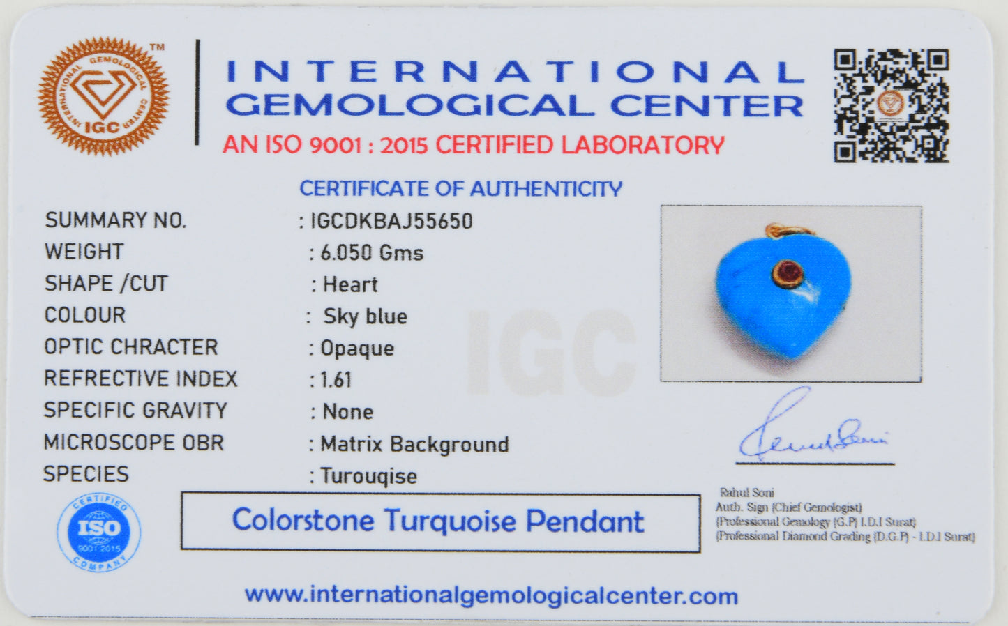 Evil Eye Turquoise Heart Pendant
