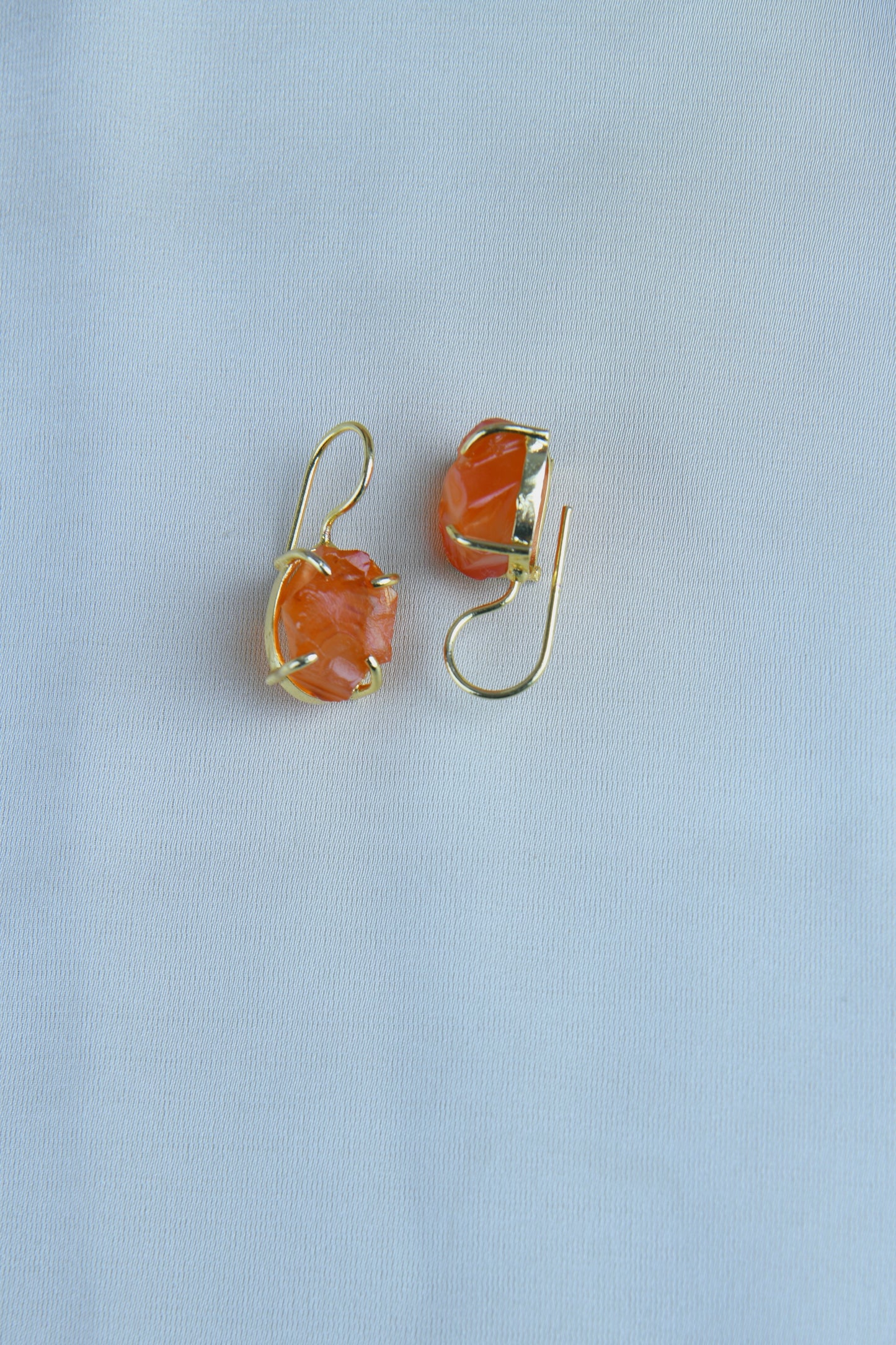 Uncut Carnelian Drop Earrings