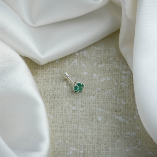Natural Emerald Screw Type Nose Pin