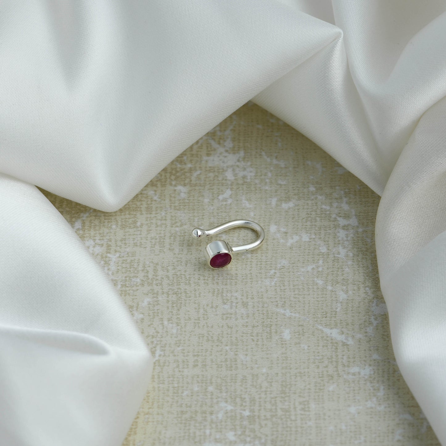 Ruby Clip On Nose Pin