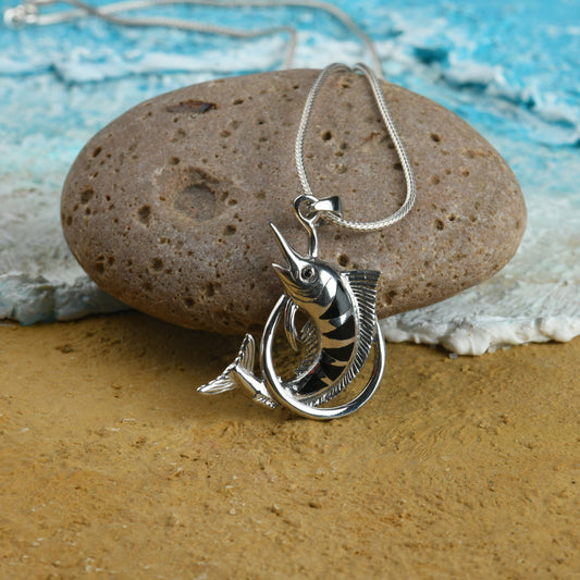 Unicorn Fish MOP And Silver Pendant