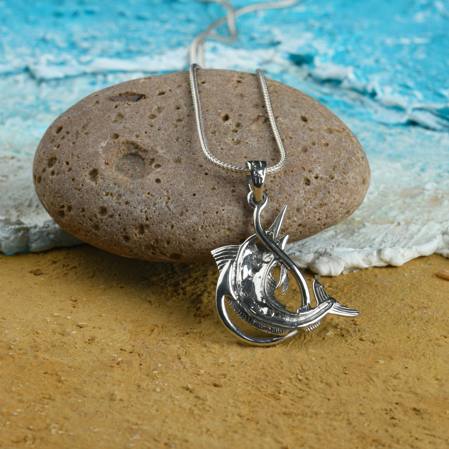 Unicorn Fish MOP And Silver Pendant