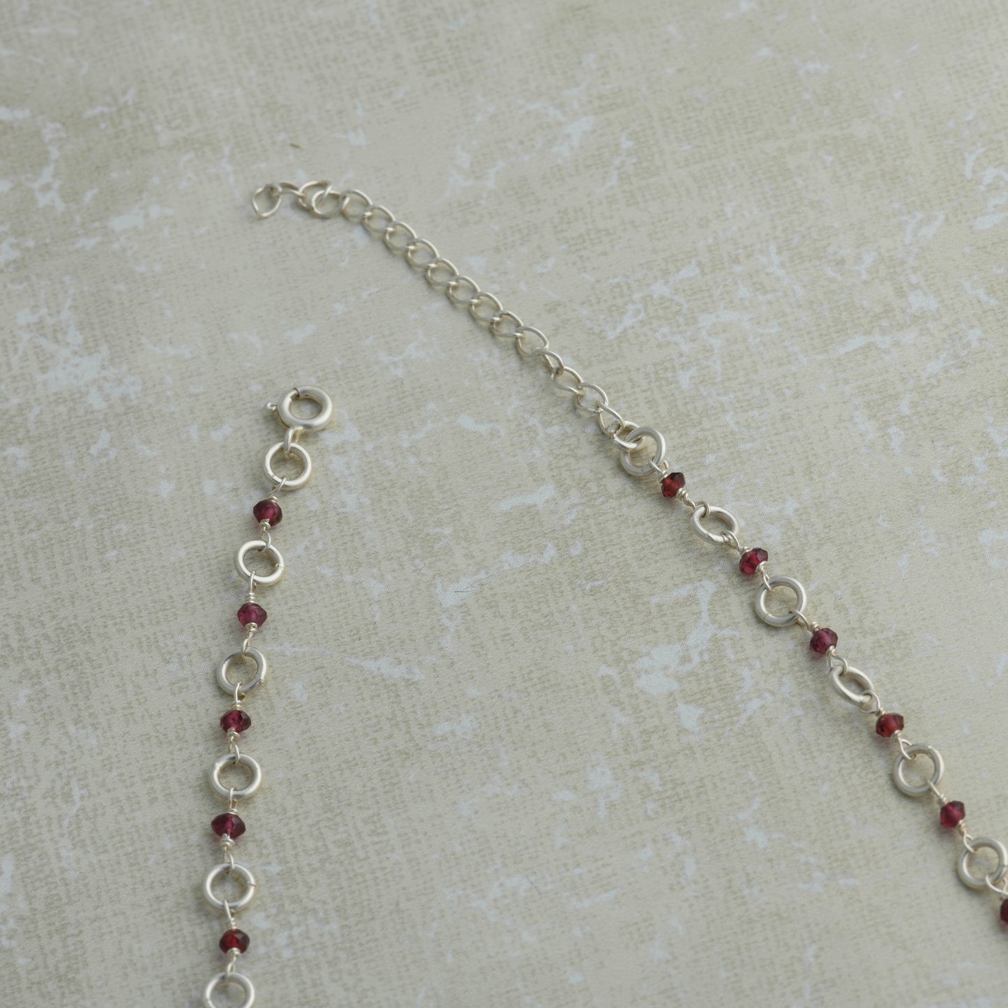 Garnets and Silver Dainty Necklace