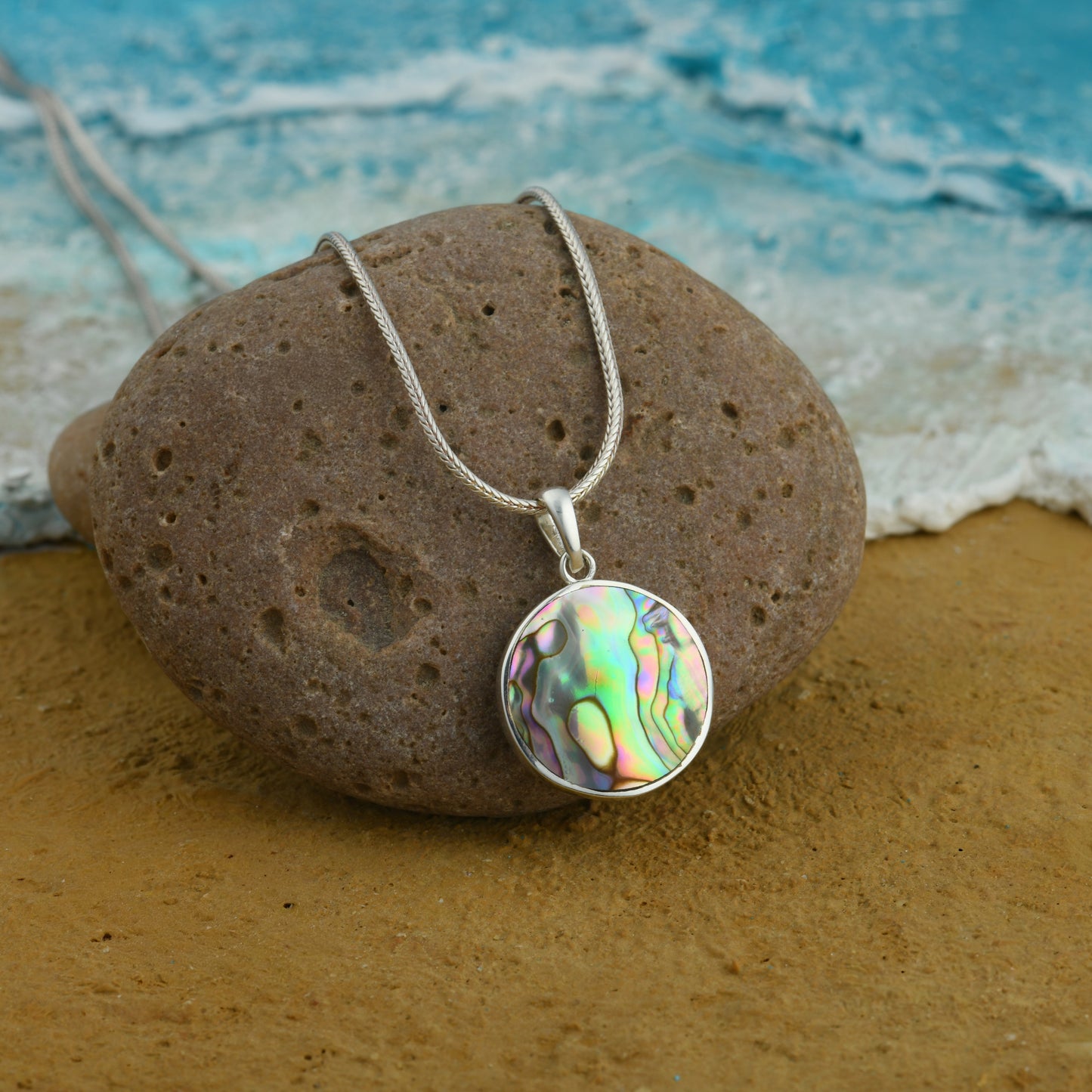 Tree Of Life Silver Abalone Pendant