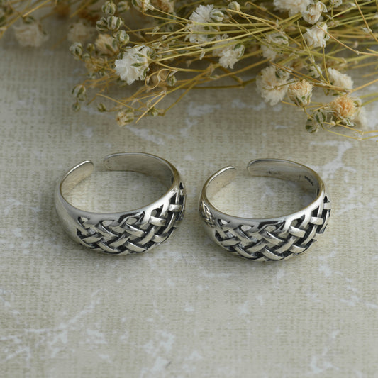Ripple Silver Toe Rings
