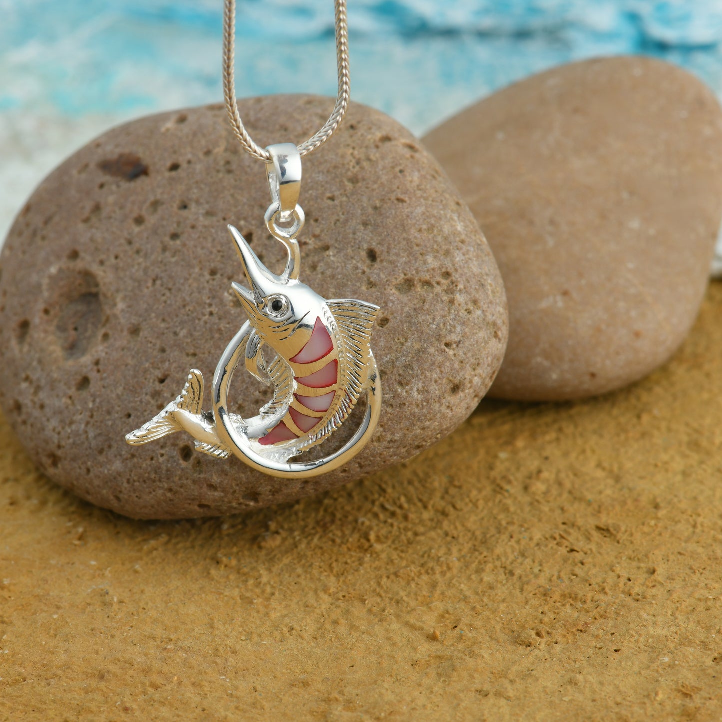 Unicorn Fish MOP And Silver Pendant
