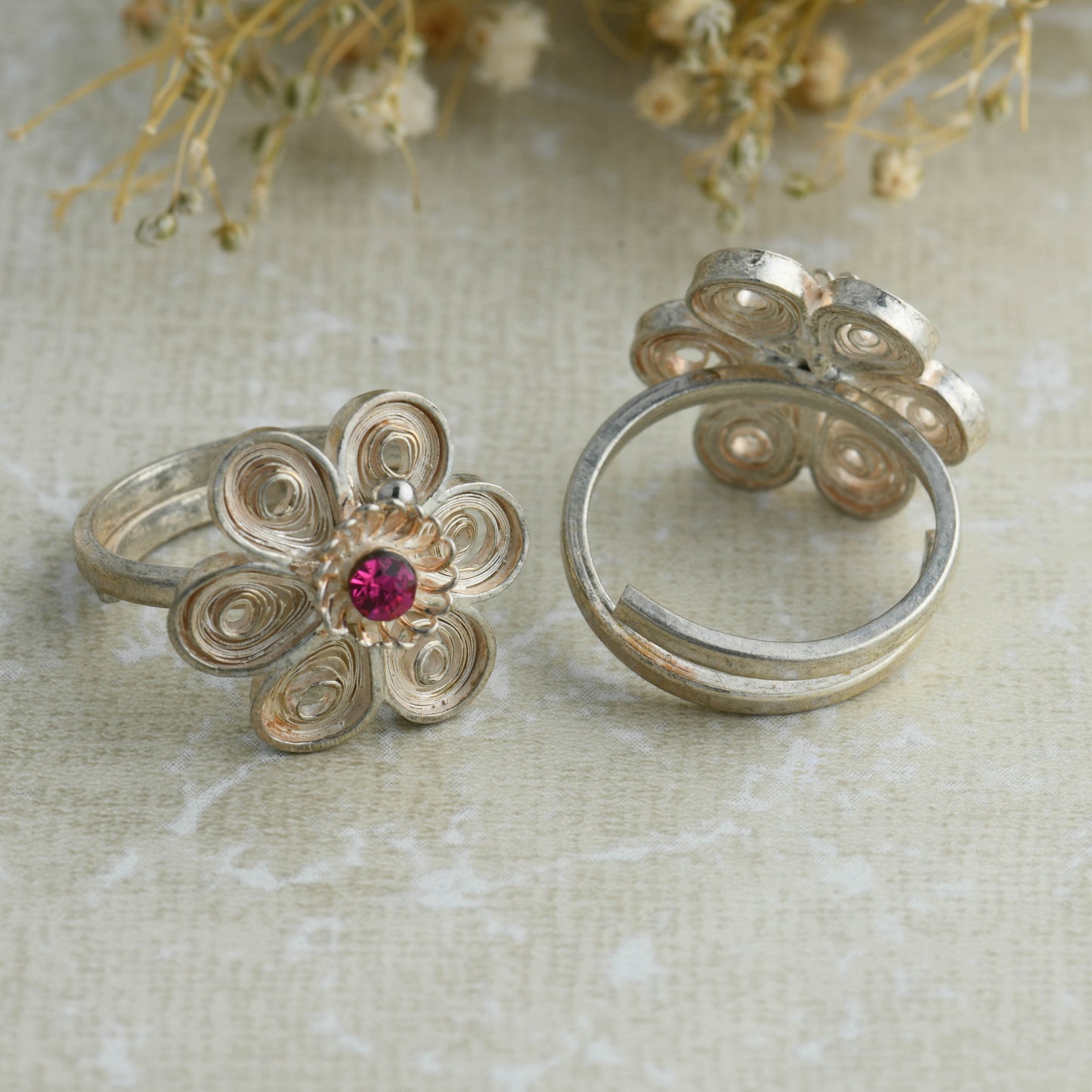 Filigree Silver Toe Rings
