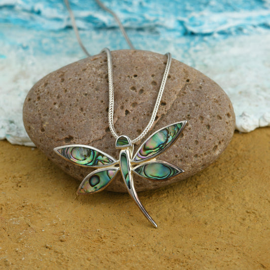 Dragon Fly MOP Silver Pendant
