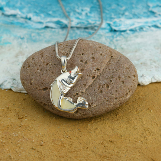 Pacific Fish MOP Silver Pendant