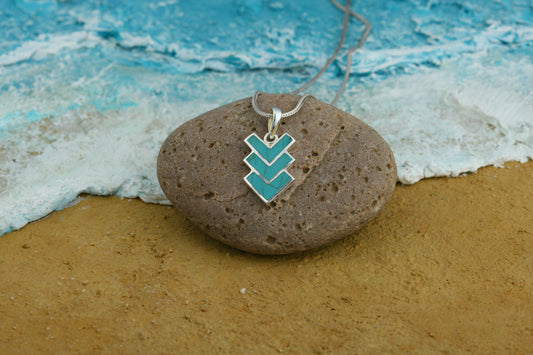 Cupid Arrow Turquoise Silver Pendant