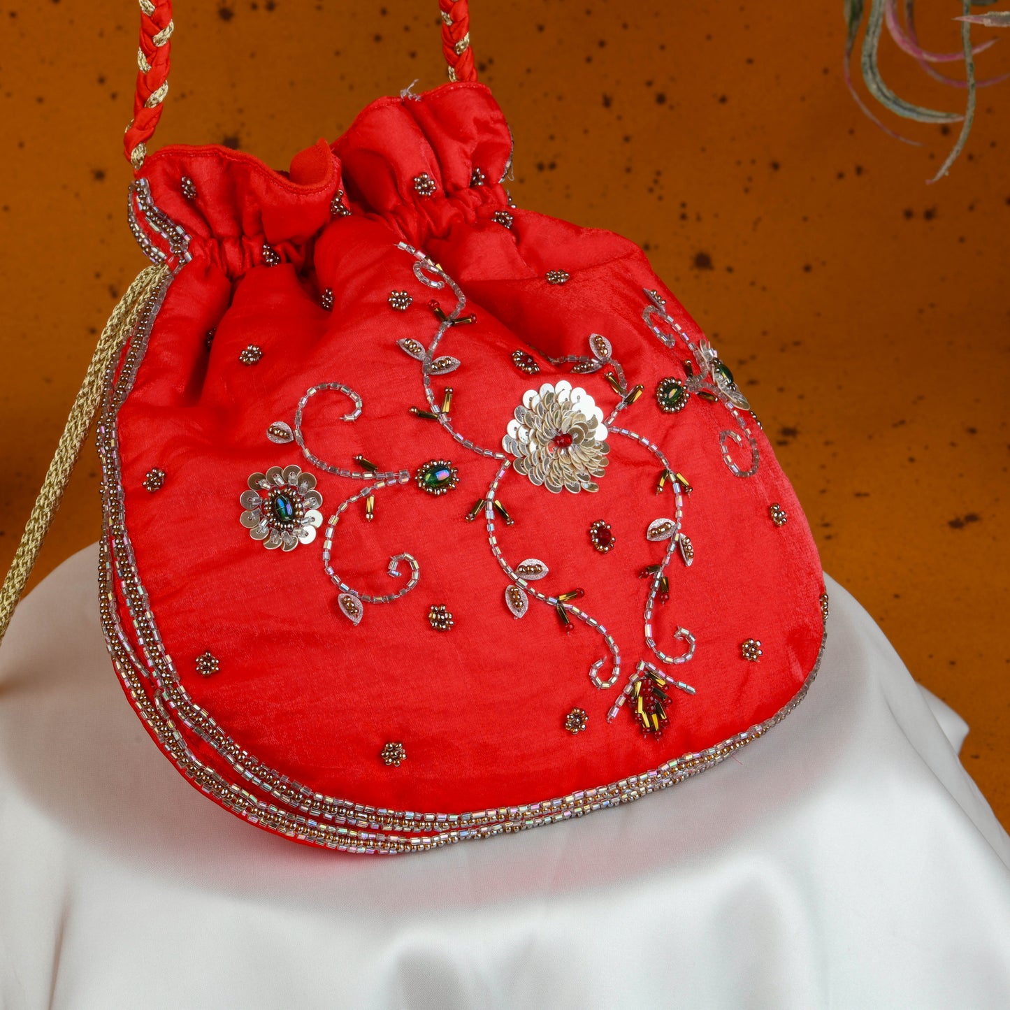 Rangrez Red Hand Embroidered Limited Edition Potli