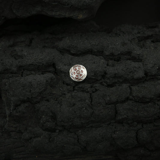 Mitti Ka Rang Silver Meena Nose Pin