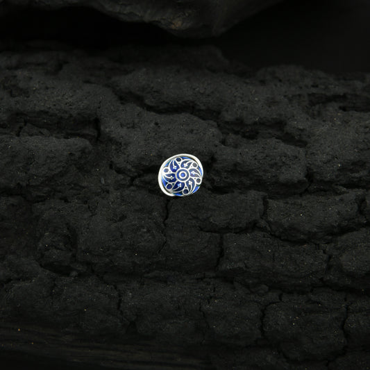 Neel Kanta Blue Meena Nose Pin