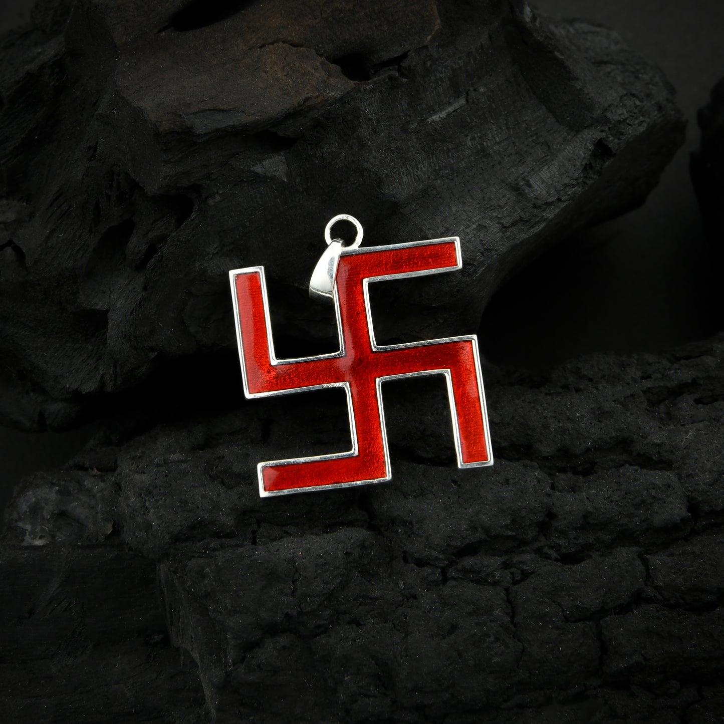 Sindoori Silver Swastika Pendant