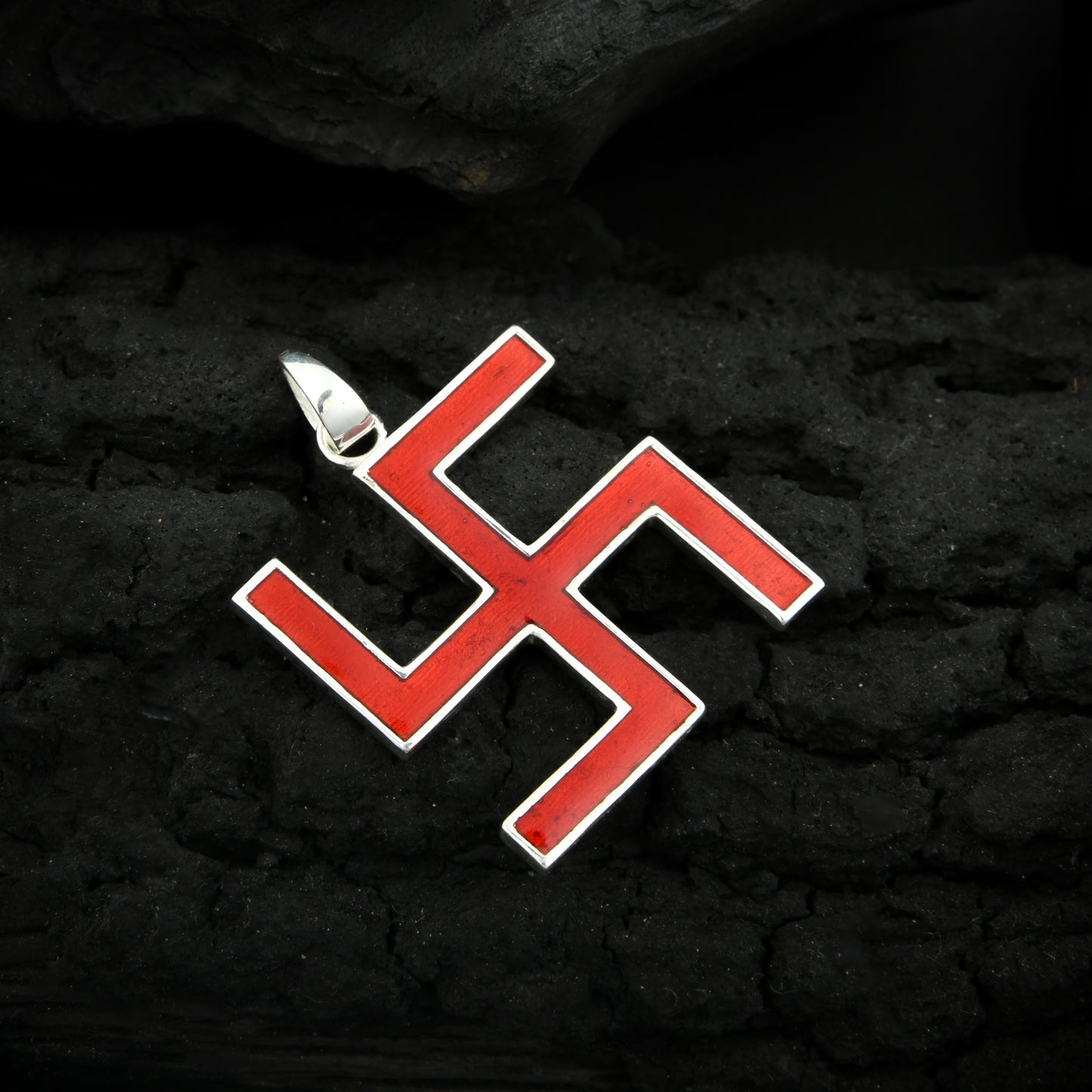 Sindoori Silver Swastika Pendant