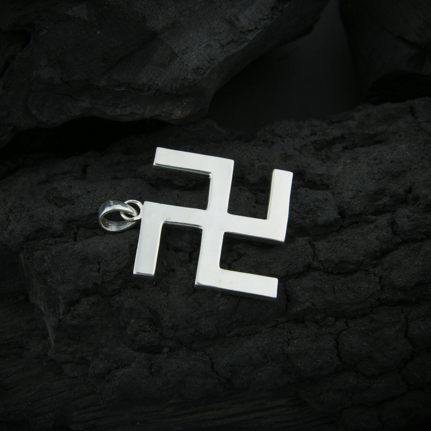 Sindoori Silver Swastika Pendant